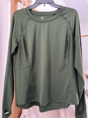Fila Olive Performance Long Sleeve Top